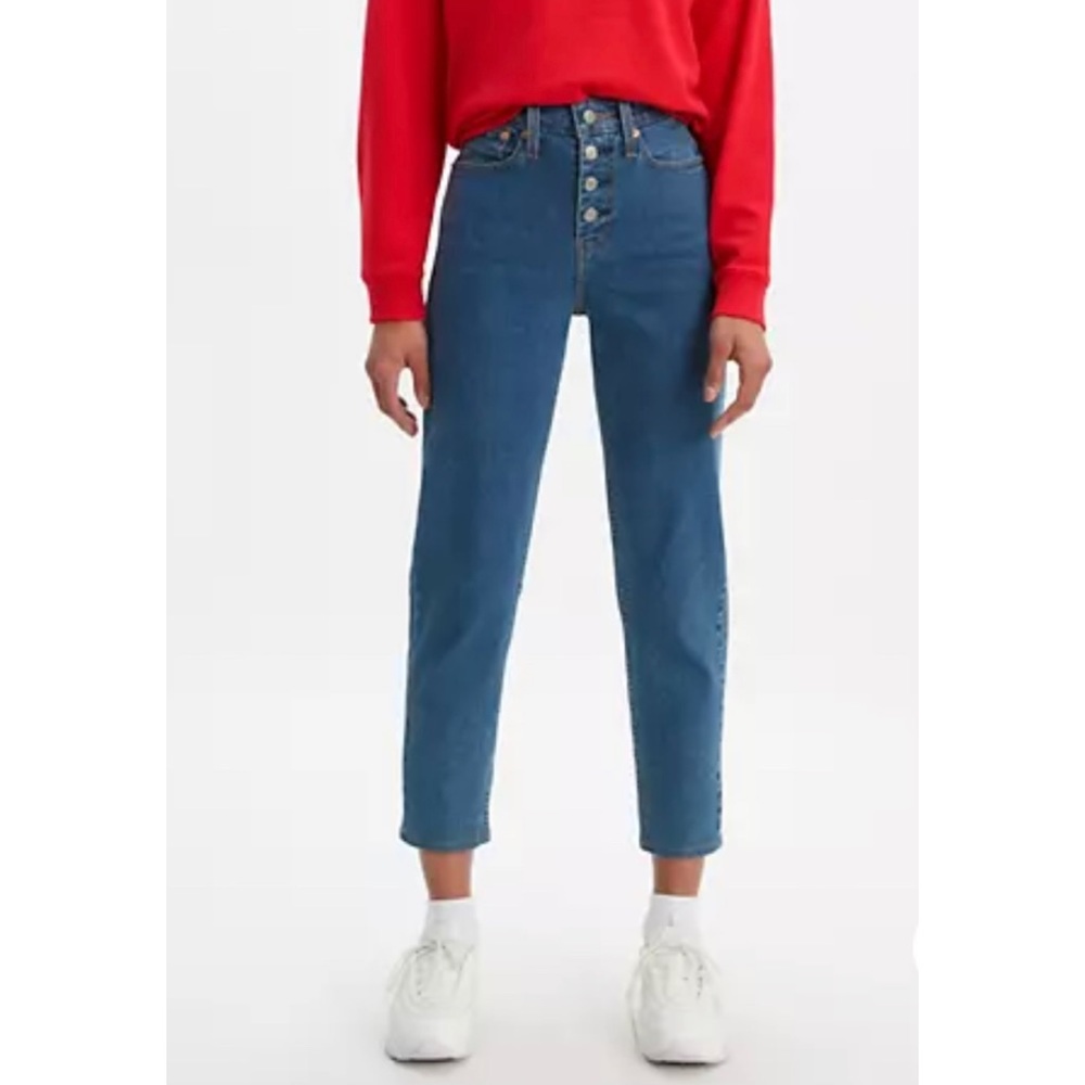 Levi’s Exposed Button High Rise Mom Jeans
